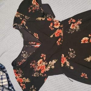 Black And Pink Floral Jumpsuit